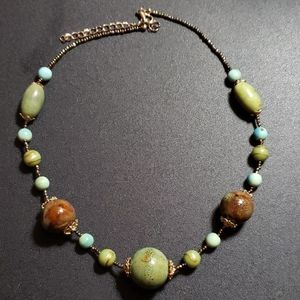 Genuine stone necklace vintage